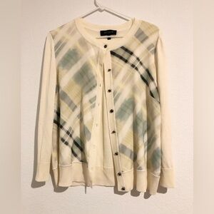 St. John Old Money Silk Wool Cashmere Cardigan Large